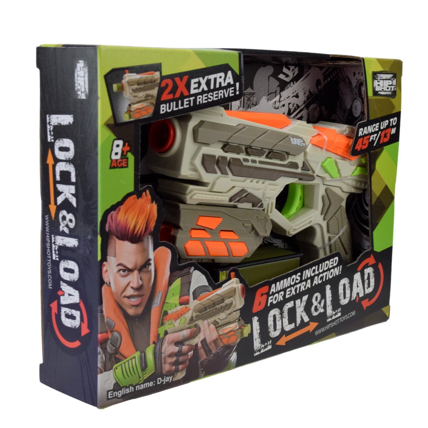 Автомат арт. FJ9003 (72шт/2) стріляє поролономими знарядами, 6 поролон. знарядів, короб. 23,5*17*4,8см