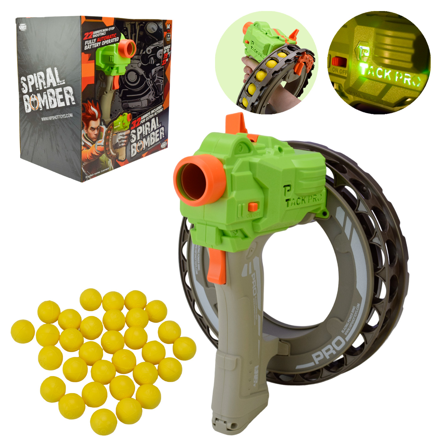 Автомат  арт. FJ9015 (12шт/2) стріляє поролономими знарядами, 32 поролон. знарядів, короб. 27,5*29*18,5см