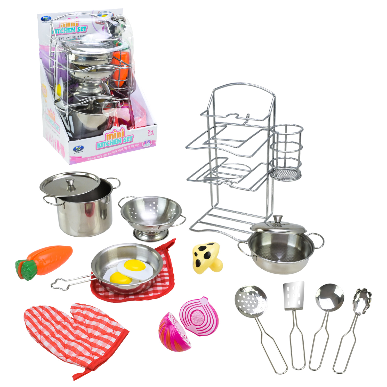 Посуд арт. 668-G4 (48шт/2) каструля, петельня, аксес короб. см