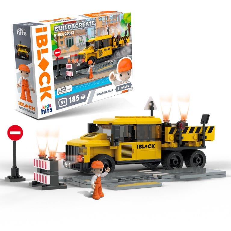 Конструктор Kids hits IBLOCK JUNIOR арт. KH53/003/3 (24шт) 185дет, короб. 32*5*21,5см