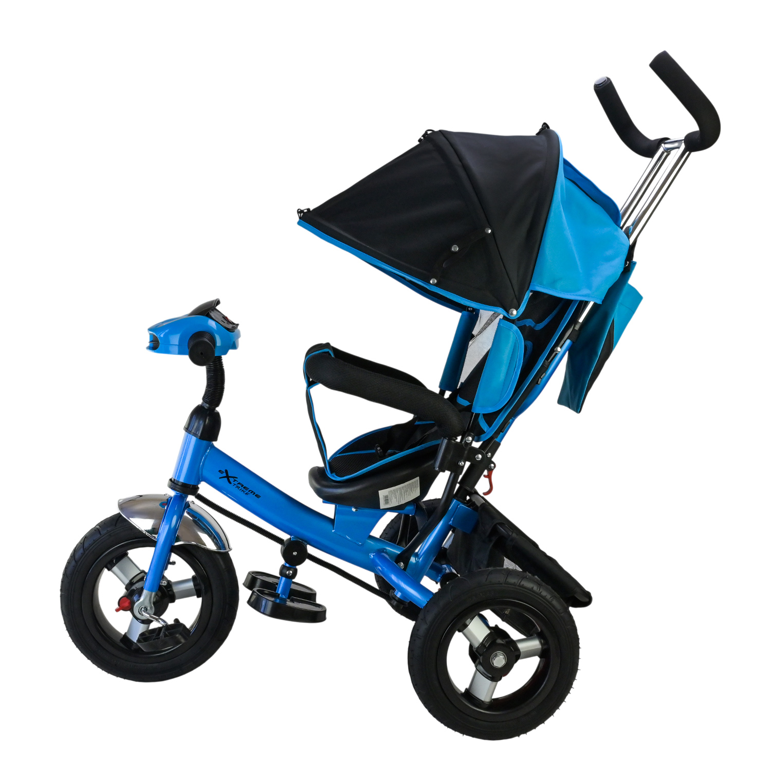 Велосипед 3-х колісний арт. TR2402 (1шт) блакитний гумові колеса 12'' і 10'' з гальмом, пультом