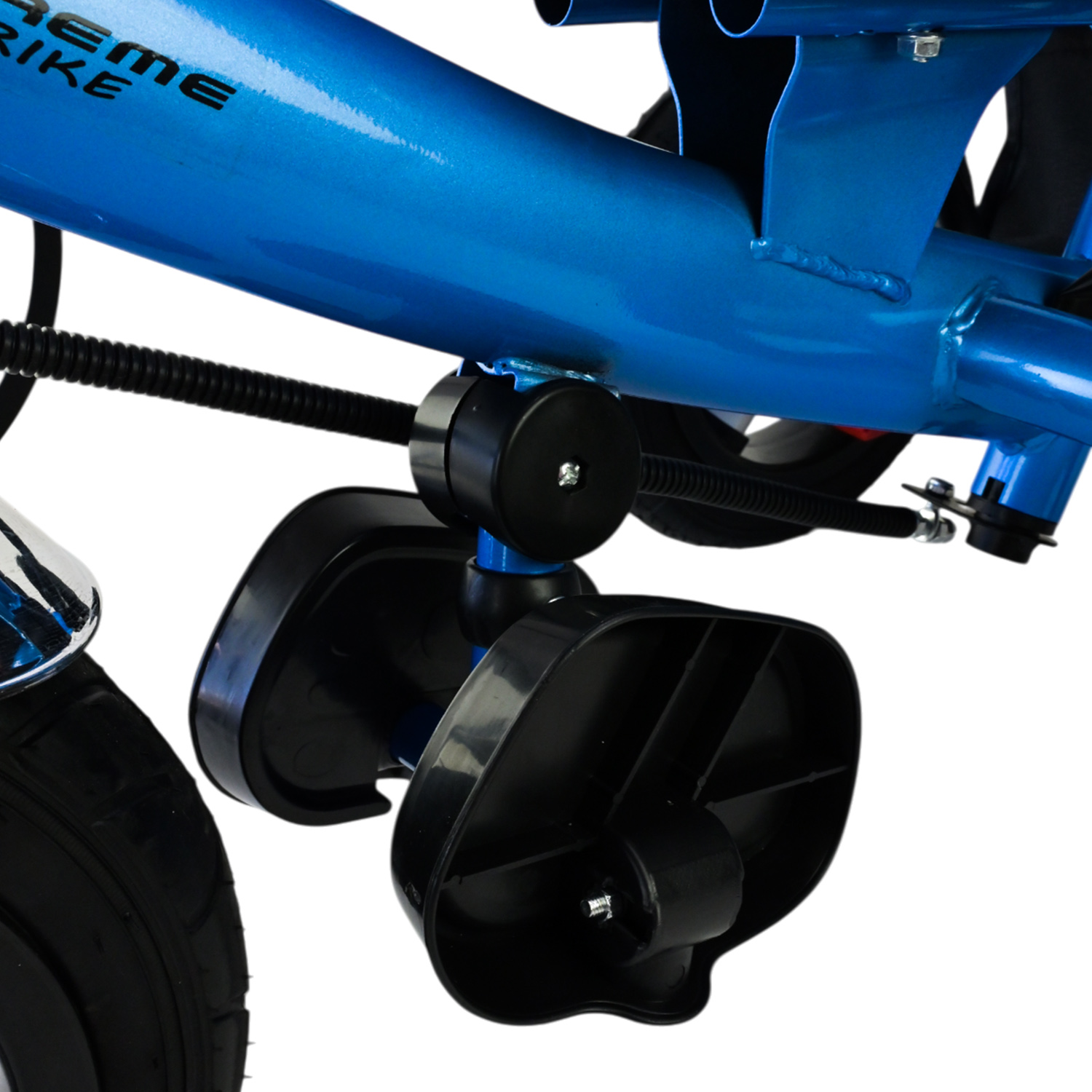 Велосипед 3-х колісний арт. TR2402 (1шт) блакитний гумові колеса 12'' і 10'' з гальмом, пультом