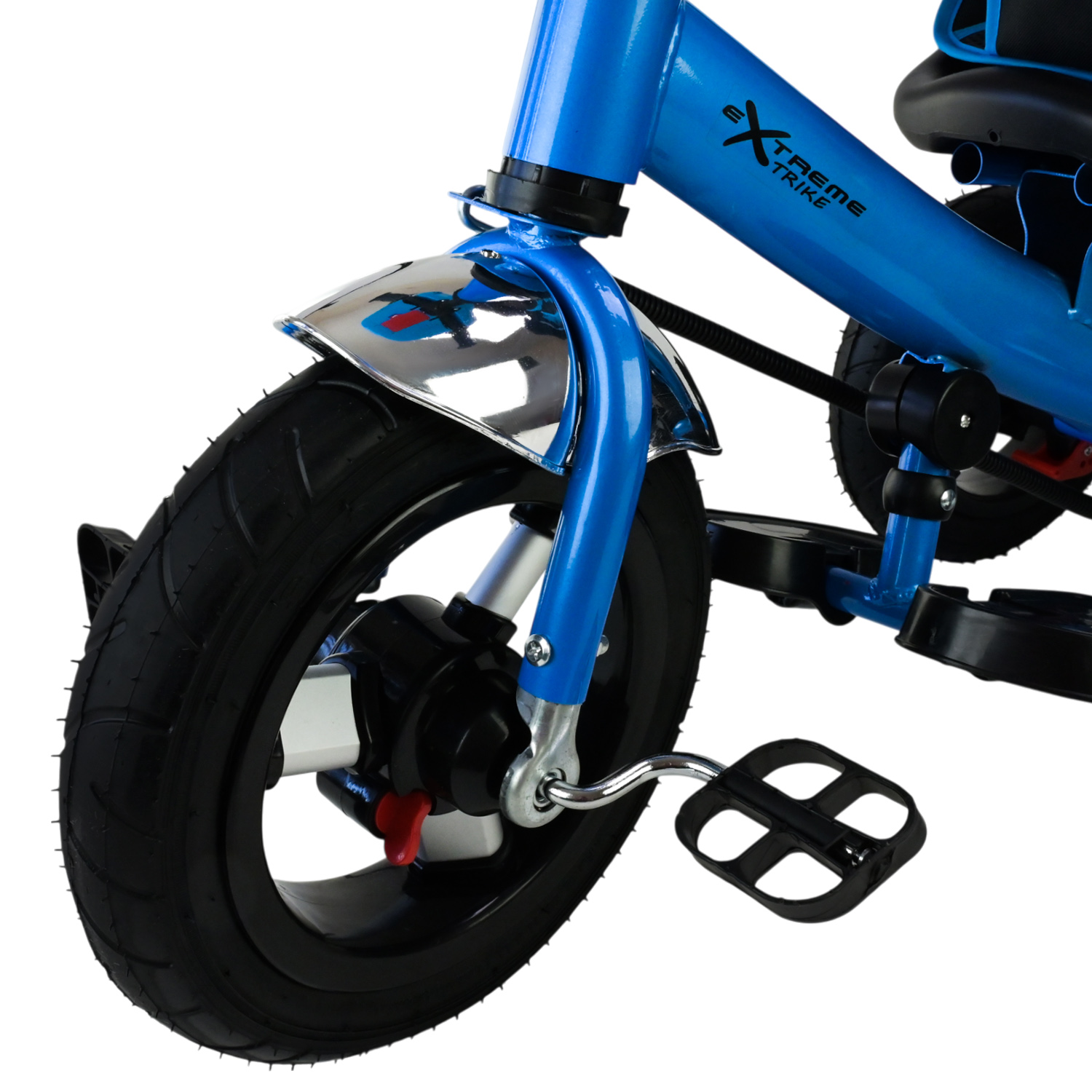 Велосипед 3-х колісний арт. TR2402 (1шт) блакитний гумові колеса 12'' і 10'' з гальмом, пультом