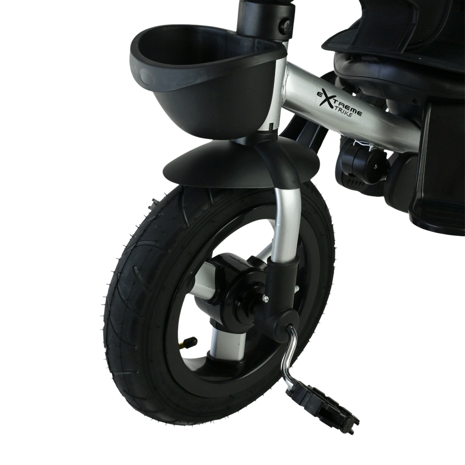 Велосипед 3-х колісний арт. TR2407 (1шт) блакитний гумові колеса 12'' і 10'' з гальмом, пультом