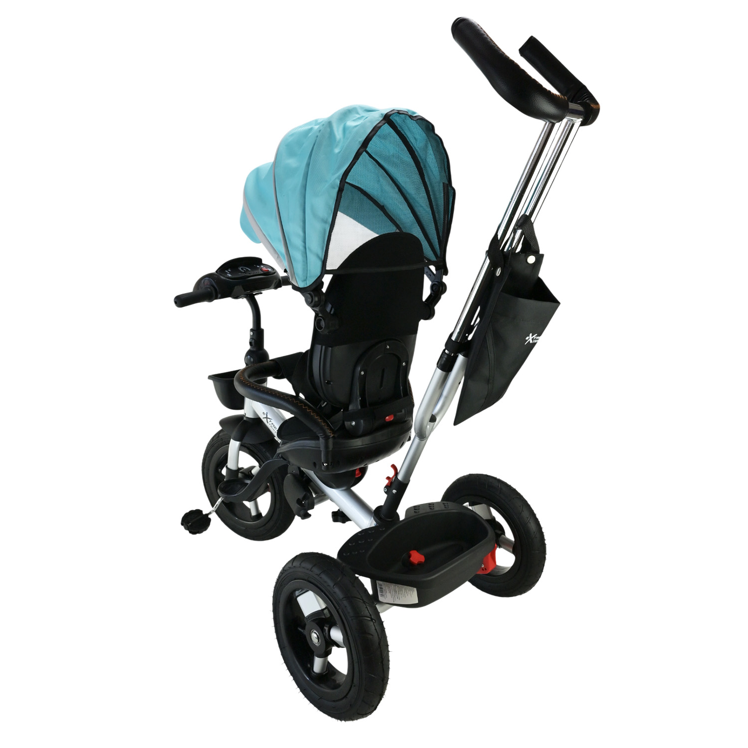 Велосипед 3-х колісний арт. TR2407 (1шт) блакитний гумові колеса 12'' і 10'' з гальмом, пультом