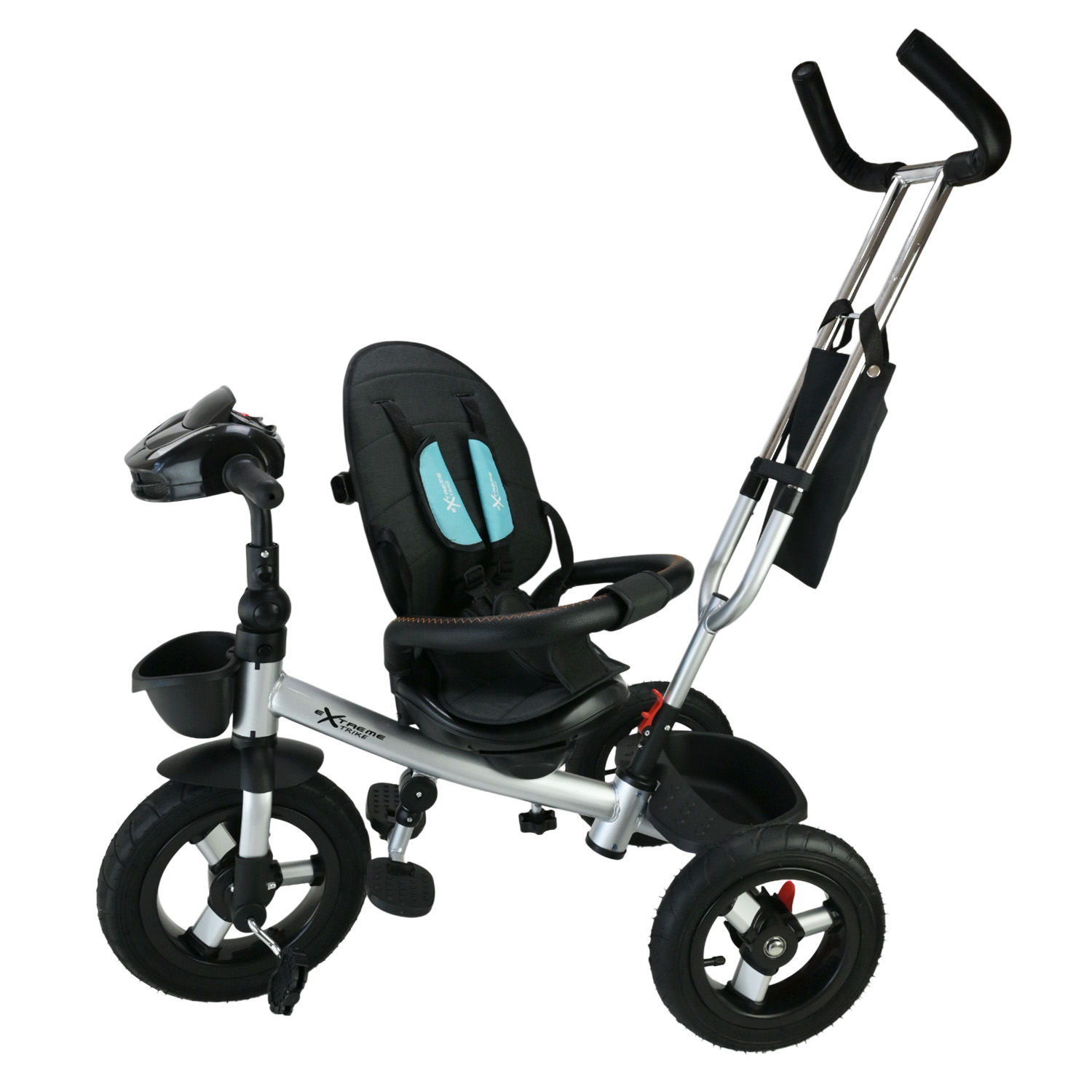 Велосипед 3-х колісний арт. TR2407 (1шт) блакитний гумові колеса 12'' і 10'' з гальмом, пультом