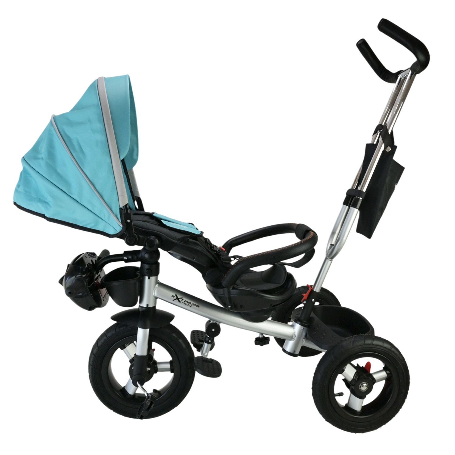 Велосипед 3-х колісний арт. TR2407 (1шт) блакитний гумові колеса 12'' і 10'' з гальмом, пультом