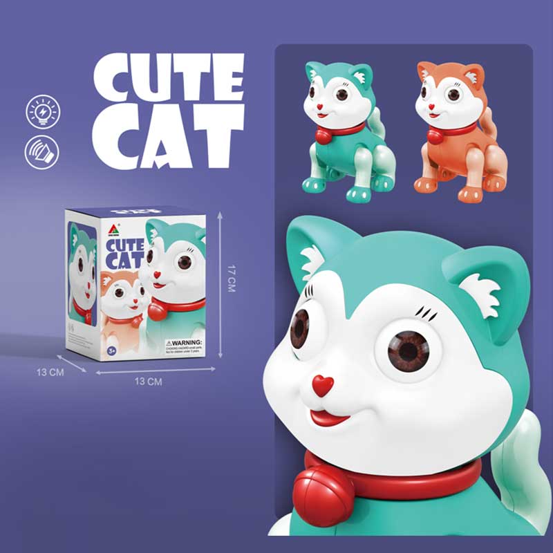 Кіт муз. арт. FW-2070A (72шт/2)2 види мікс, звук, рух, короб.13*13*17см