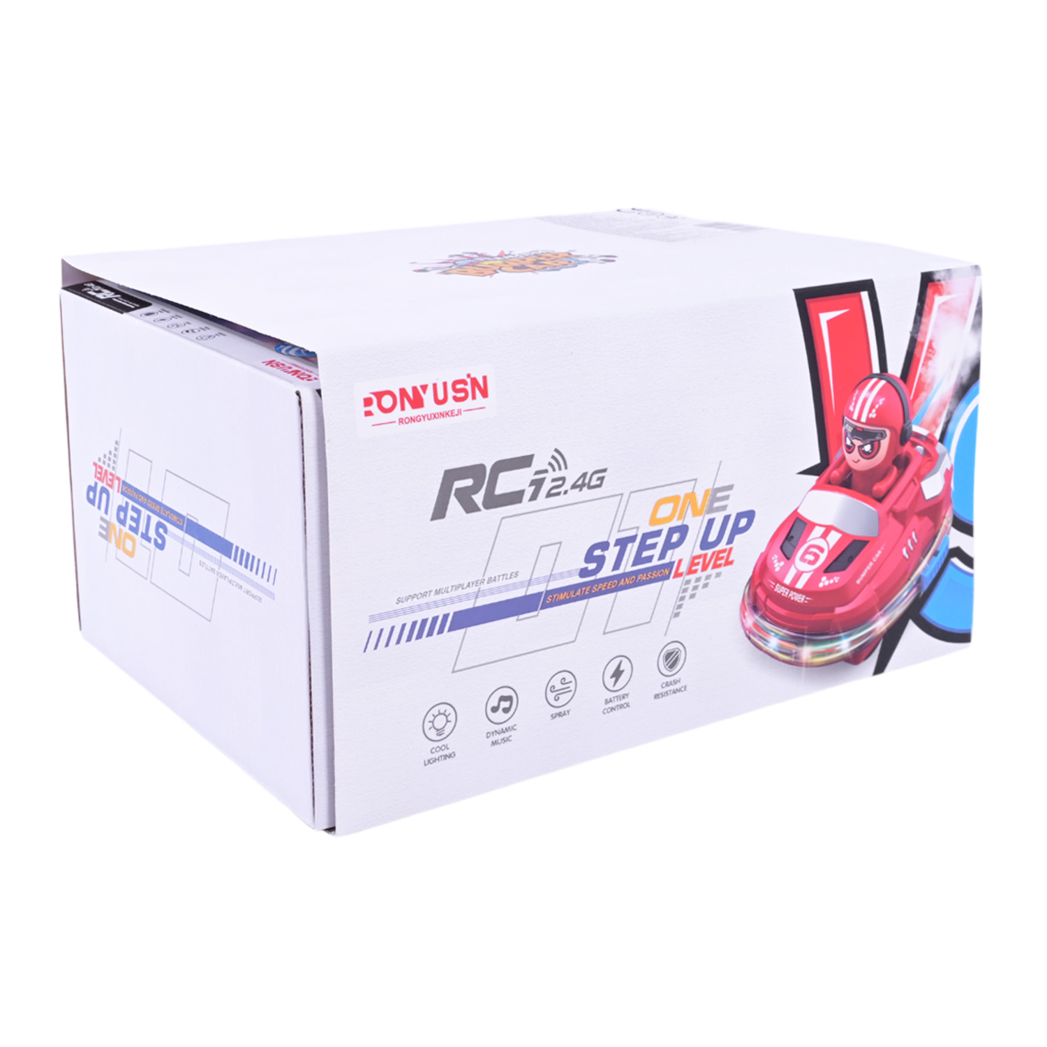 Іграшковий набір р/к арт 6670 (24шт/2) акум, 2 кольори, 2 машини з фігурками, при зіткненні вилітають фігурки, світло, короб. 26*17,8*14см