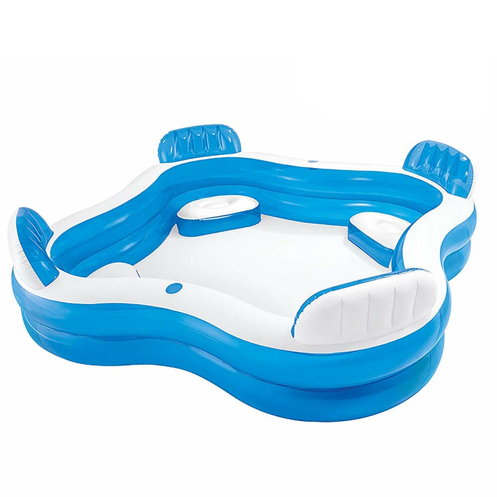 Басейн надувн. 56475 (2шт)"Сімейний" квадрат, вініл(3 років),з підлокітниками,рем.комплект,короб. 22