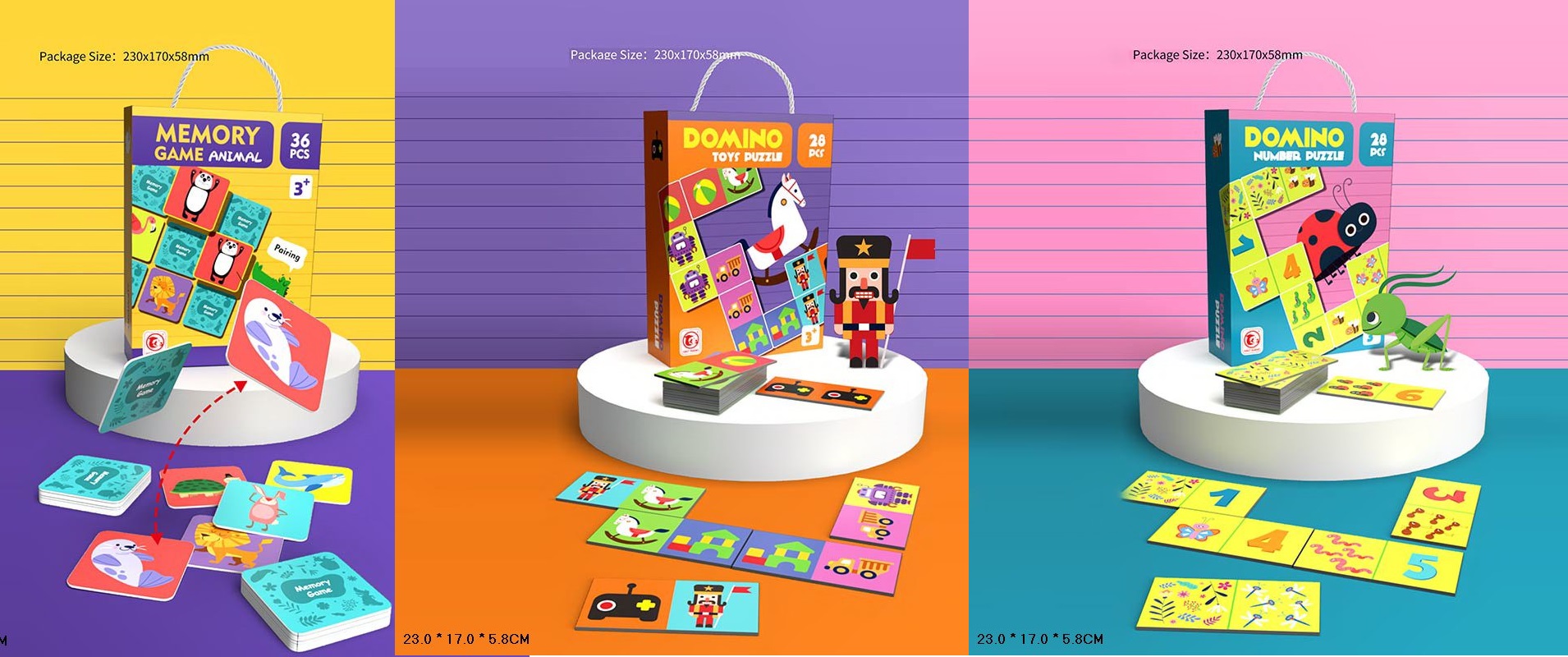 Пазли картон арт. 88669/71/73 (96шт/3) 3 види мікс, короб. 23*17*5,8см