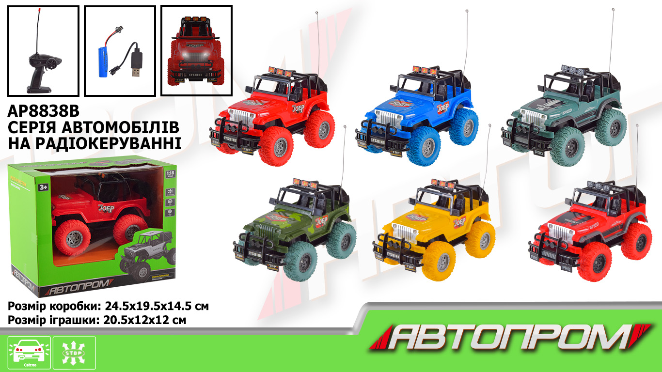 Машини р/к АВТОПРОМ арт. AP8838B (36шт) акум., короб. 22*12,5*10,5см