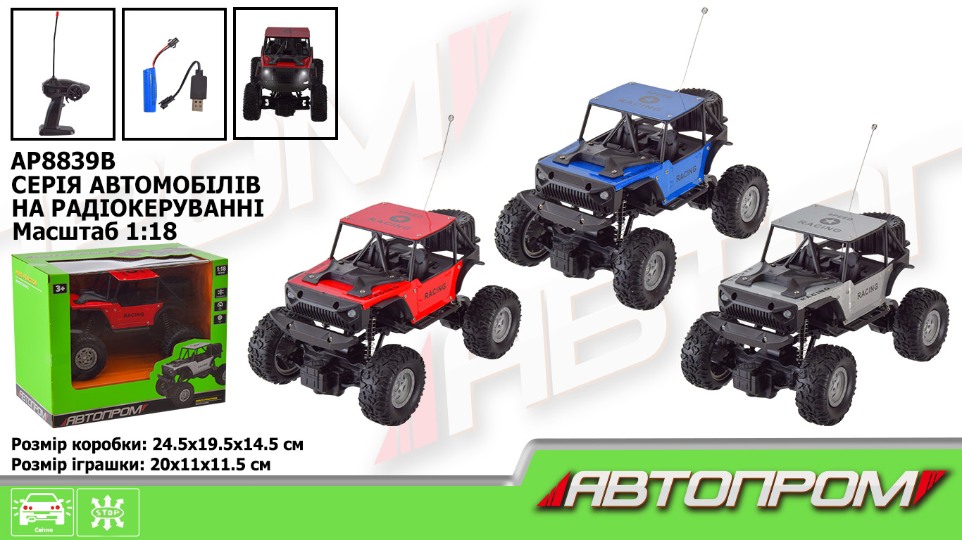 Машини р/к АВТОПРОМ арт. AP8839B (36шт) акум., короб. 22*12,5*10,5см