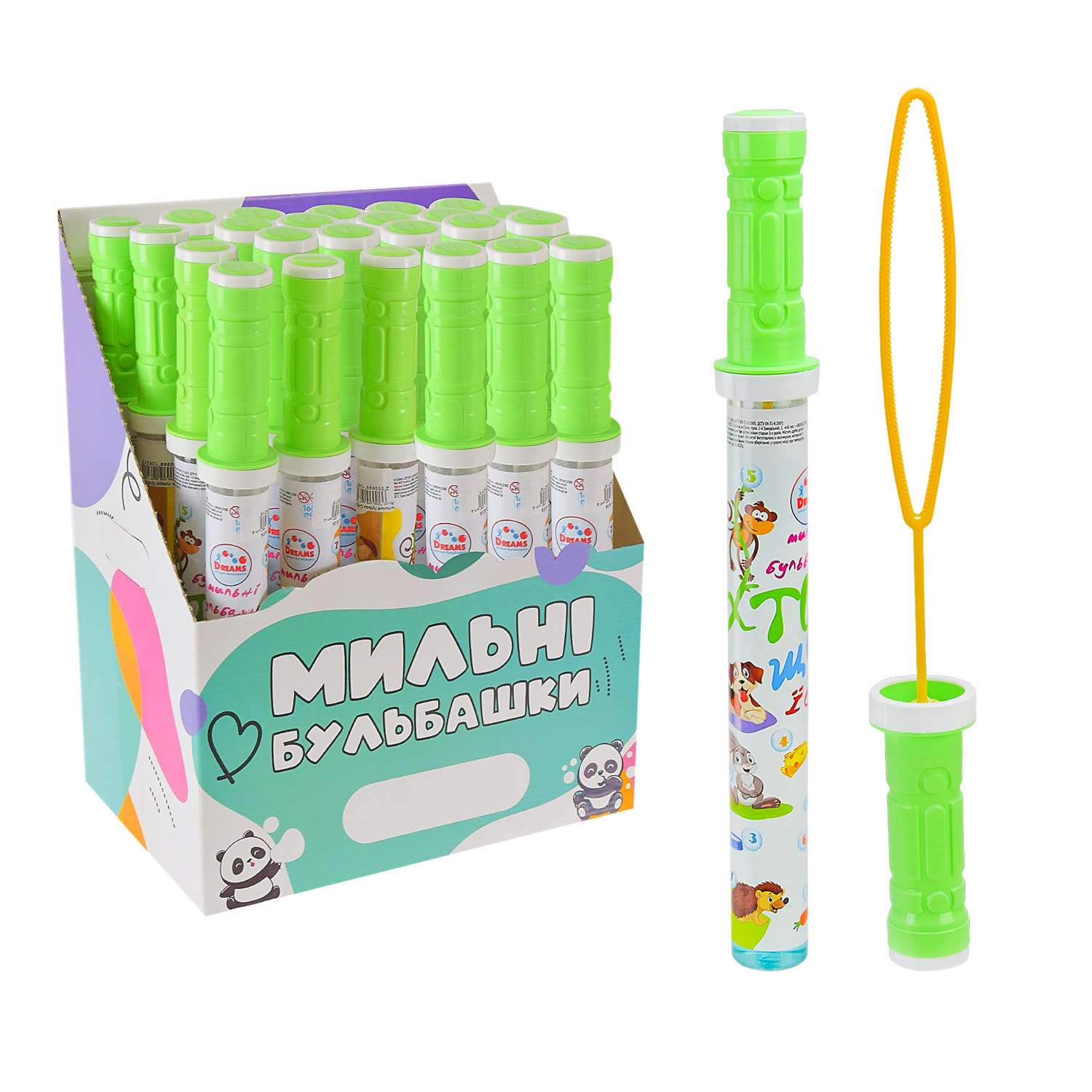 Мыльные пузыри Q-8009  (96шт) "Кто что ест", 160 мл 4 шт в коробке