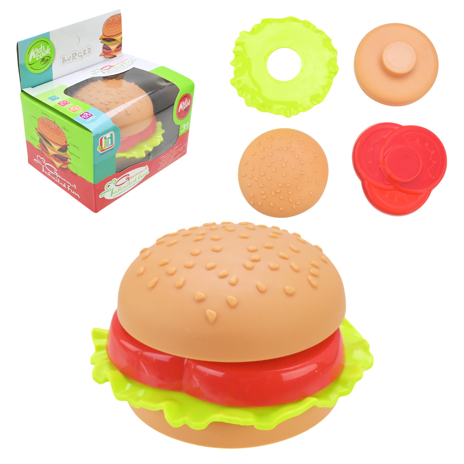 Продукти набір арт. 618-1A (360шт)   гамбургер, розбірний короб. 10,5*8*10,5см