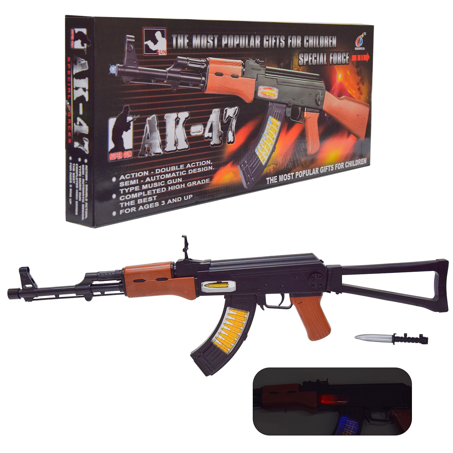 Автомат арт. 800B-2 (36шт/2)  батар. світ., короб. 53*24*4