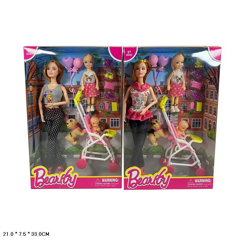 Лялька арт. LY66-40 (48шт/2) мікс 2 види, типу Барбі, маленька лялька, пітомци, аксес короб. 21*7,5*33см