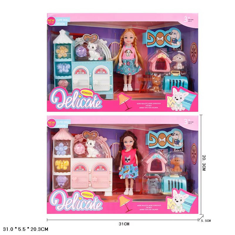 Лялька арт. L5-37 (96шт/2) мікс 2 види, мал, аксес короб. 31*5*20см