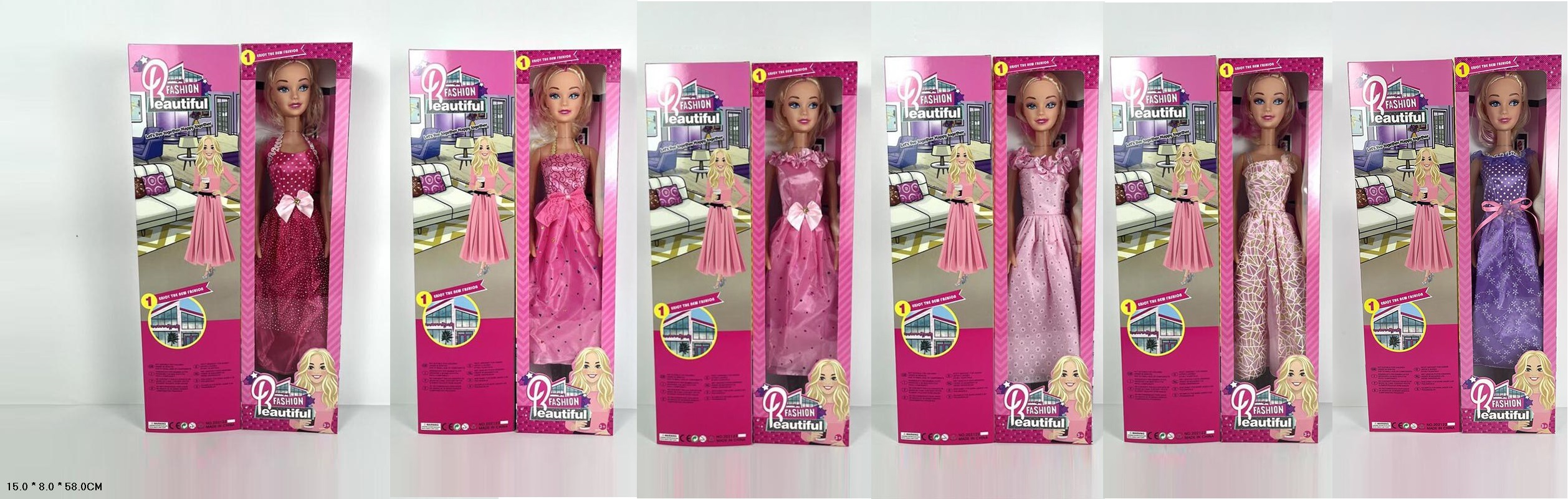 Лялька велика арт. 202122A11/2/3/4/5/6 (36шт)  батар. мікс 6 видів короб. 15*8*58см