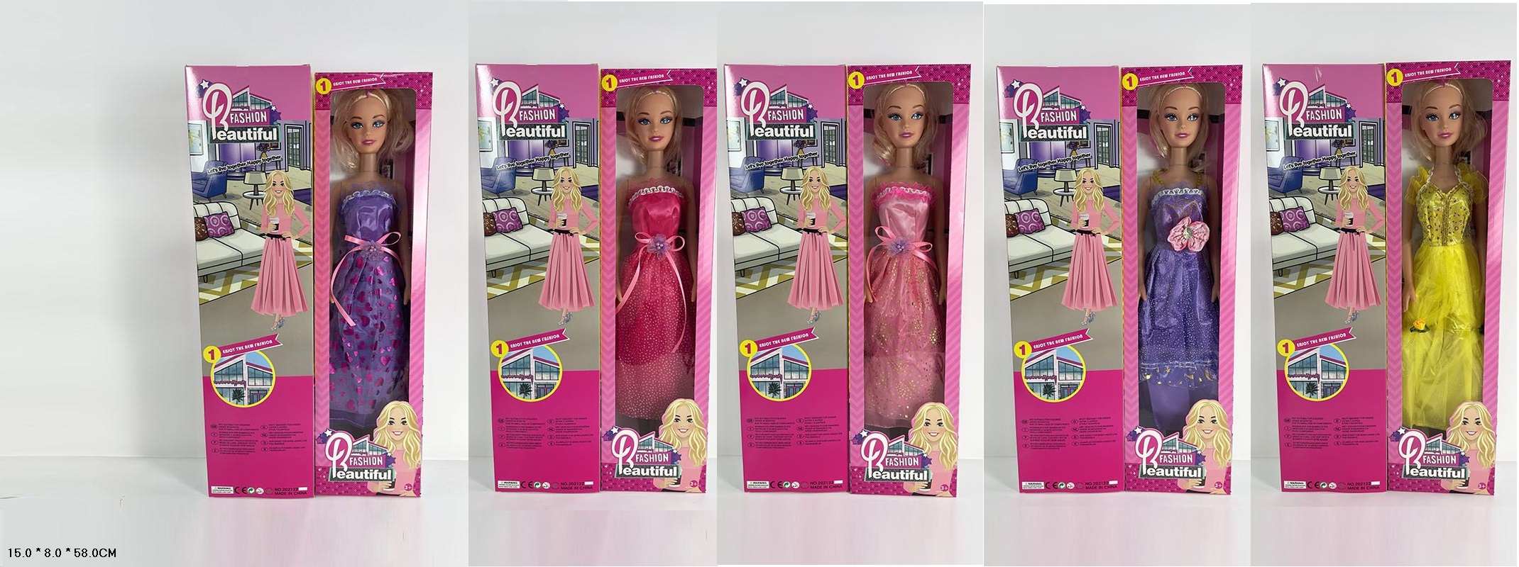 Лялька велика арт. 202122A22/3/4/5/6 (36шт)   мікс 5 видів короб. 15*8*58см