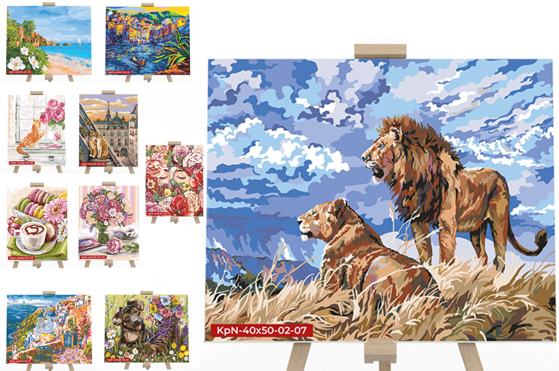 Креативна творчість "PAINTING BY NUMBERS" 40*50см економ с.2 KpNe-40x50-02-01,02...10 DANKO