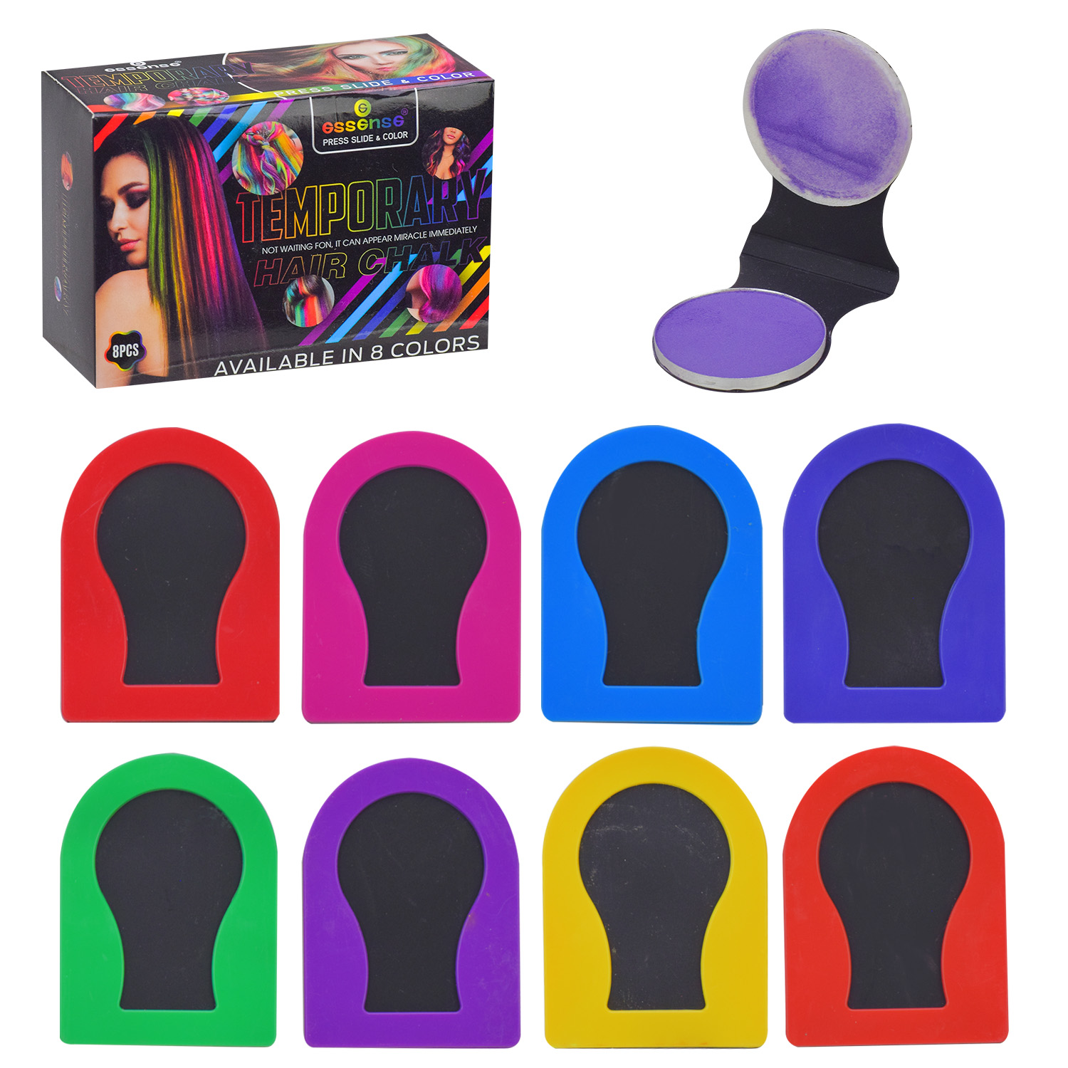 Крейда для волосся арт. LH-003-2 (320шт) 8 кольорів в упак. короб. 8*5,5*3,5см