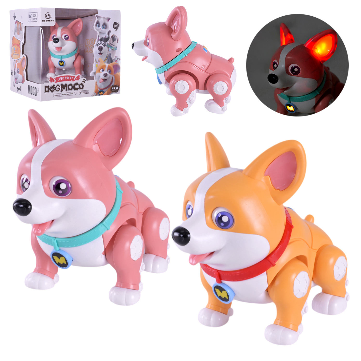 Тварина інтеракт. песик арт. 618 (36шт/2) 2 кольори мікс, муз, рух,р-р 15*10*16,5см, короб.23*18*21см.