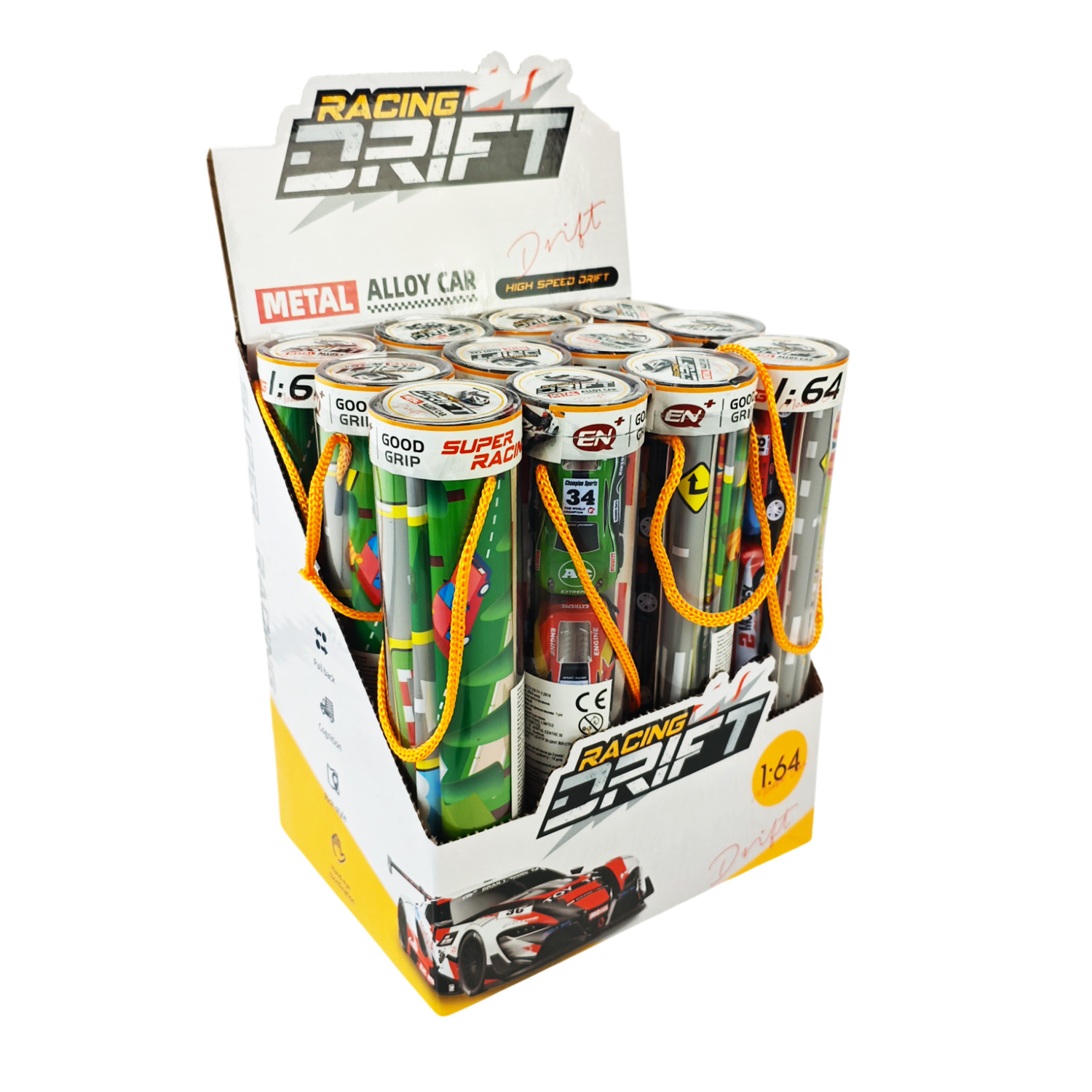 Машина мет. арт. E1303A (288шт) в наборі ігрове поле з дорожнім рухом, 24уп по12шт у дисплей боксі 18*13,5*21см