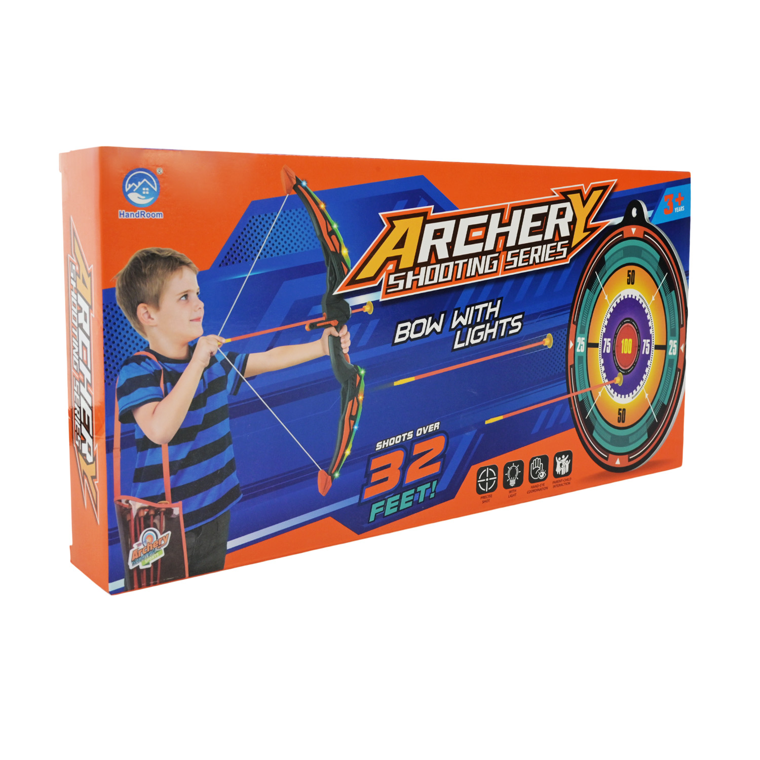 Лук та стріли арт. 1666-11A (36шт/2) батар , мішень в наборі, короб. 41,5*5*20,5см
