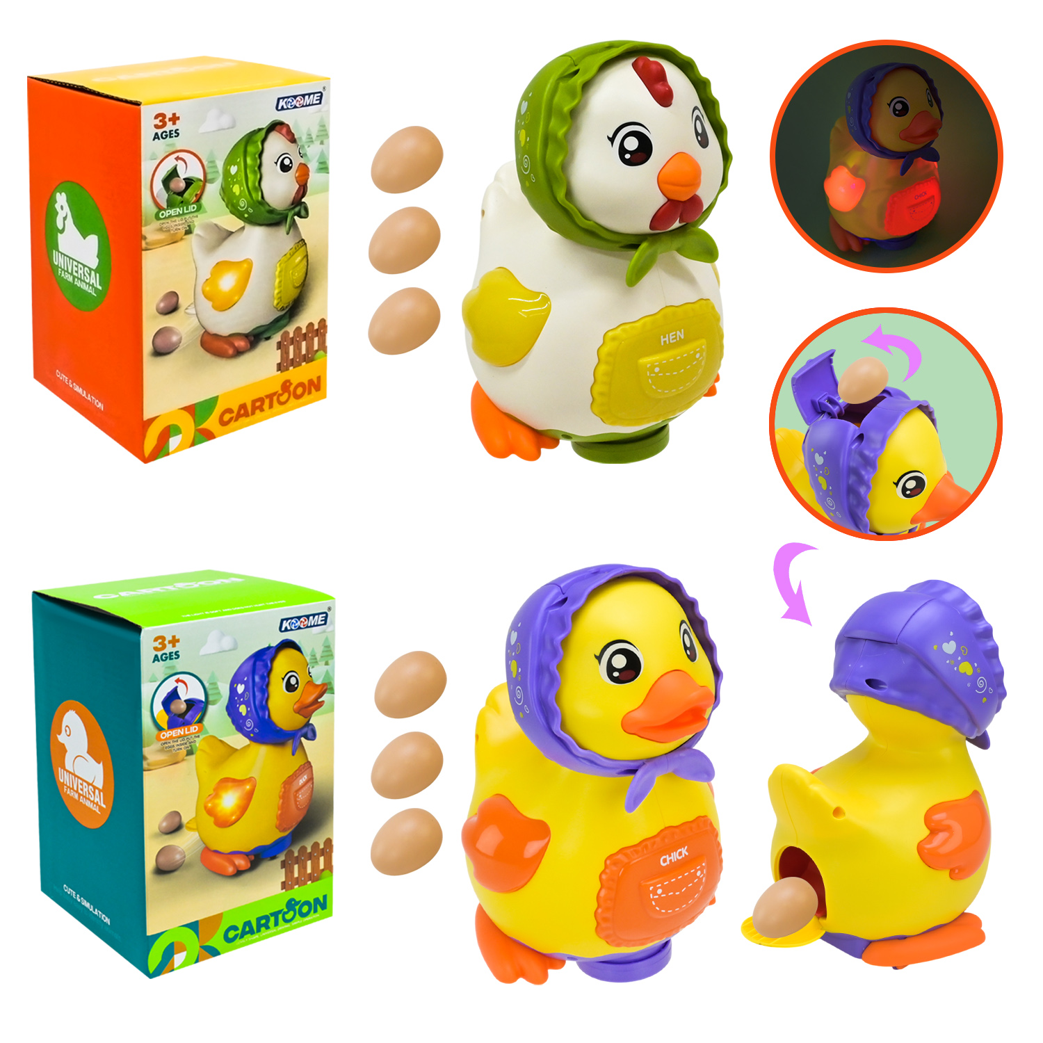 Тварина муз. арт. M06-C/B(72шт)2 види мікс, звук, рух, короб.12*12*18,5см