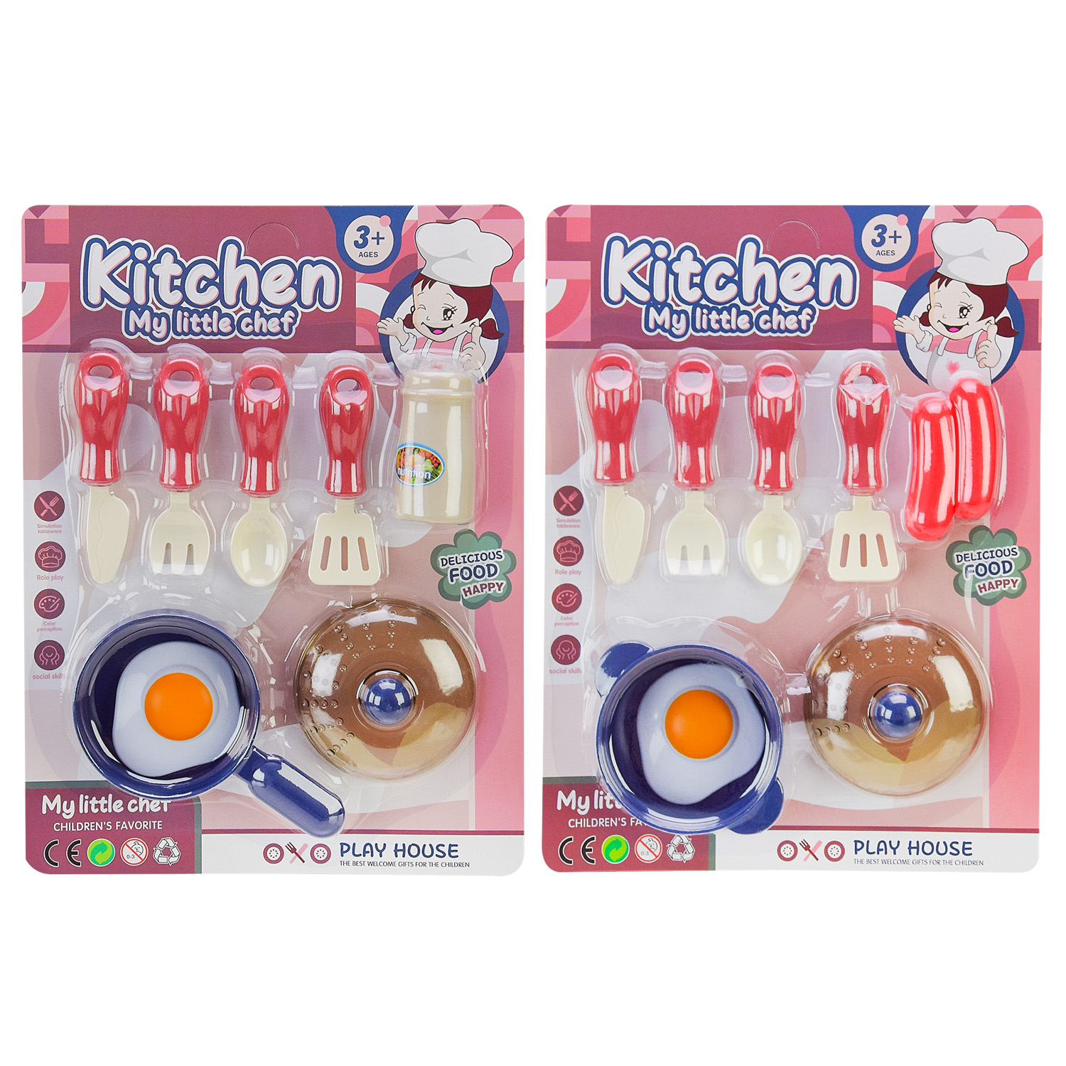 Посуд набір арт. 208-7 (216шт/2) мікс 2 види, петельня, продукти, аксес планш. 28*3*21см