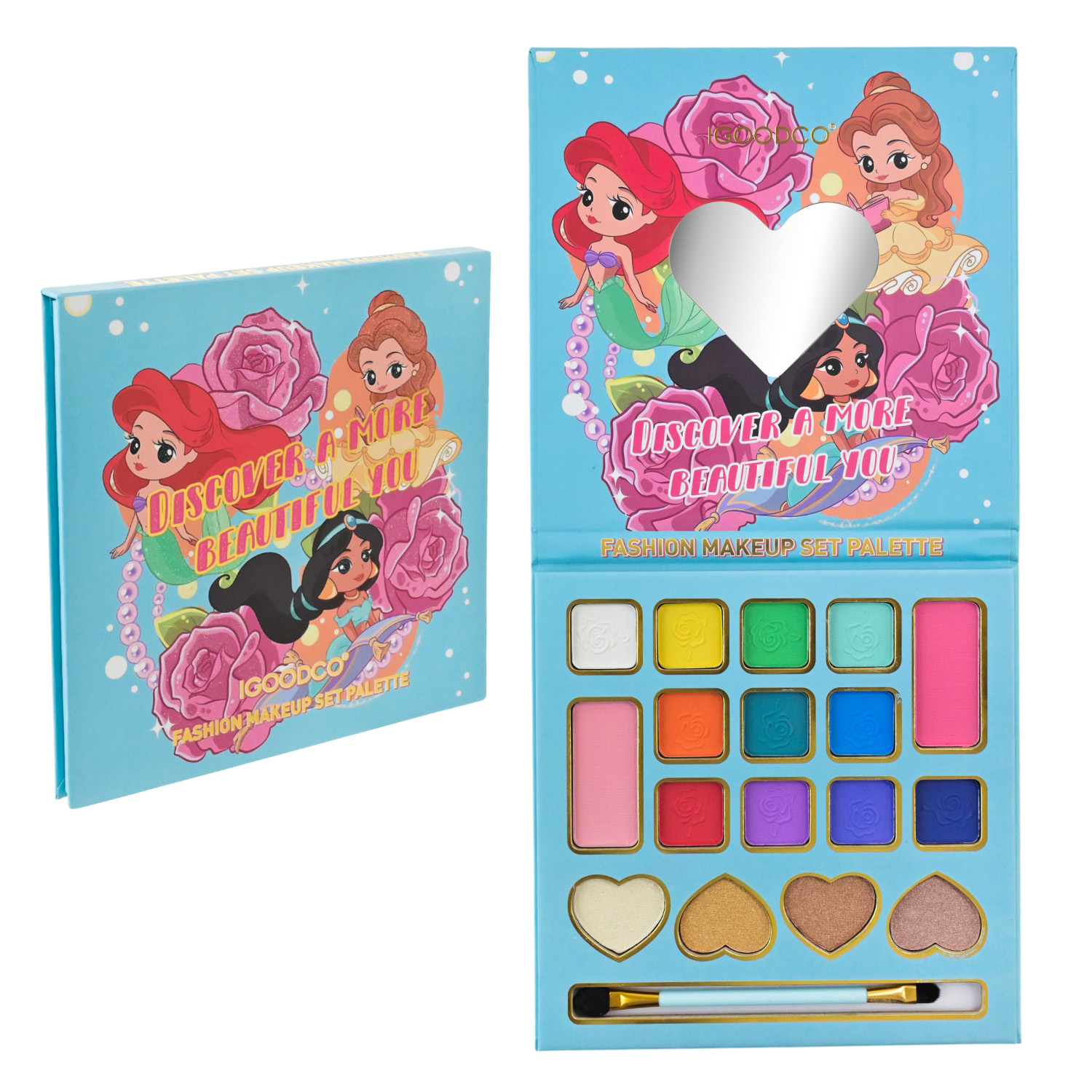 Косметика арт. IG3142 (192шт) палетка, микс 2 вида, в короб 11*15см (8 д.б*24 шт), цена за 1 шт дисп.бокс. 31*15*16 см