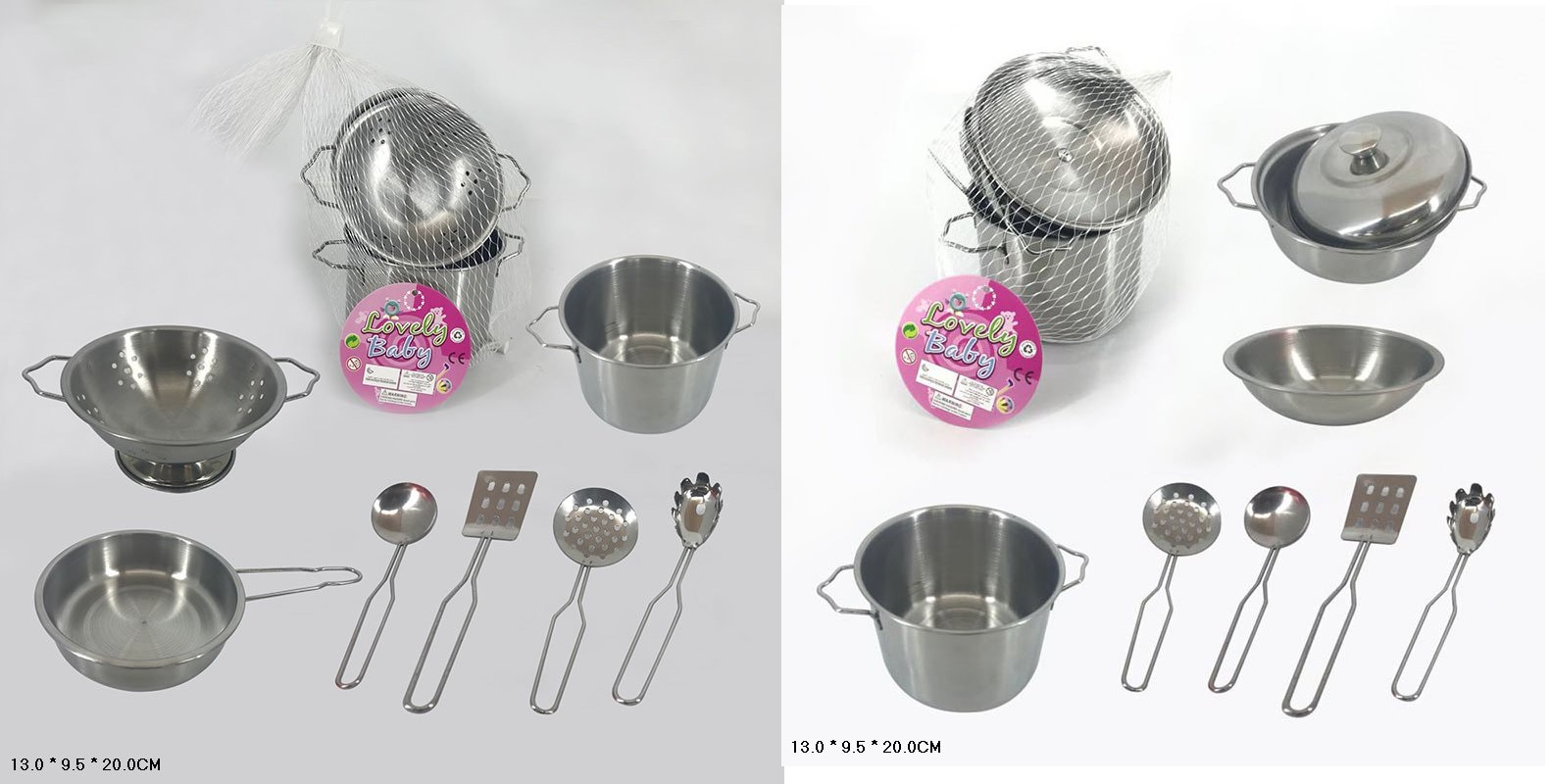 Посуд набір арт. 0702/0801 (144шт/2) метал. Каструля, миска, аксес пакет 13*10*20см