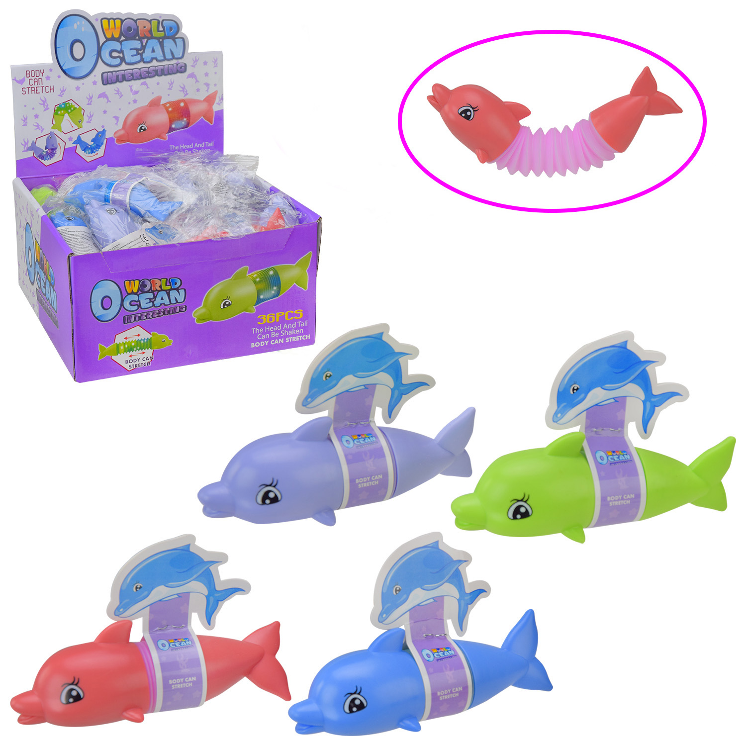 Антистрес арт. K25719 (864шт/2) дельфін 12см розтяг до 18см 36шт диспл. бокс/ціна за шт/