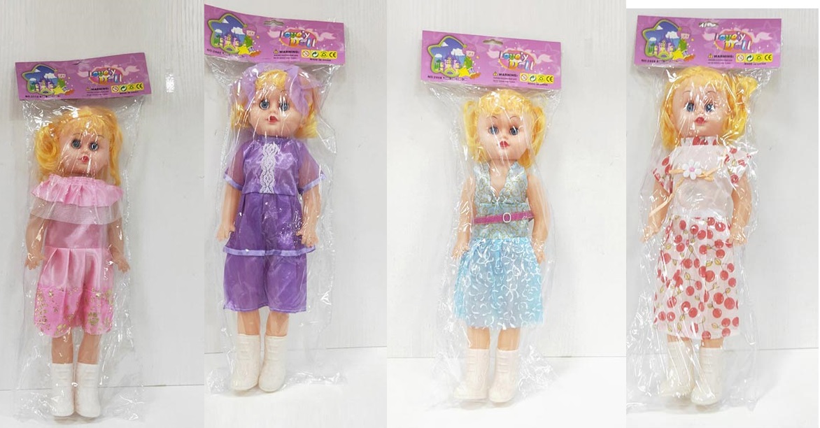 Лялька муз. арт. 320-1/12/13/25 (144шт/2)  батар. мікс 4 види, сережки зі світлом пакет 45см