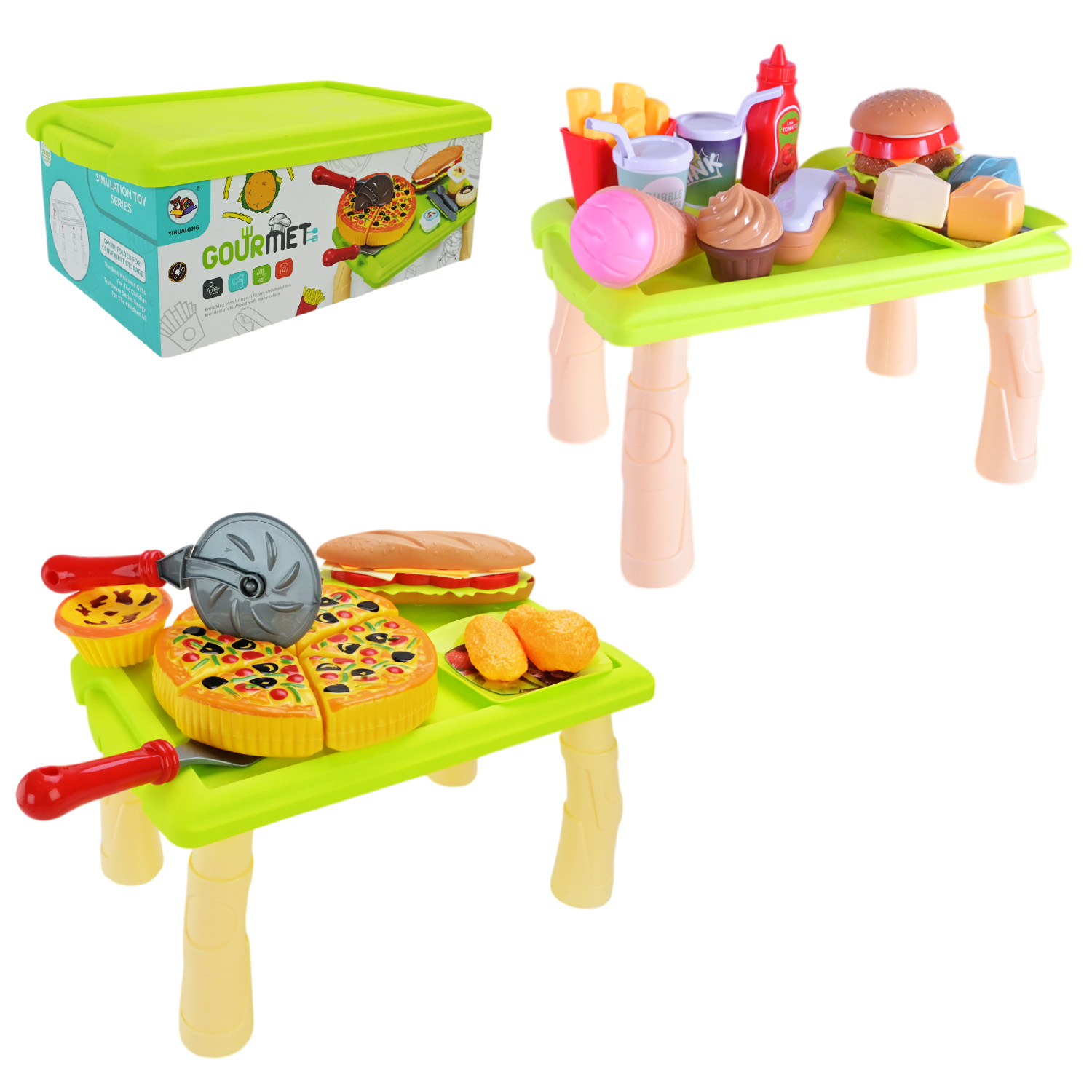 Продукти набір арт. 3000-7/8 (24шт/2)   мікс 2 види, розкладається в стіл короб. 31*18,5*12см