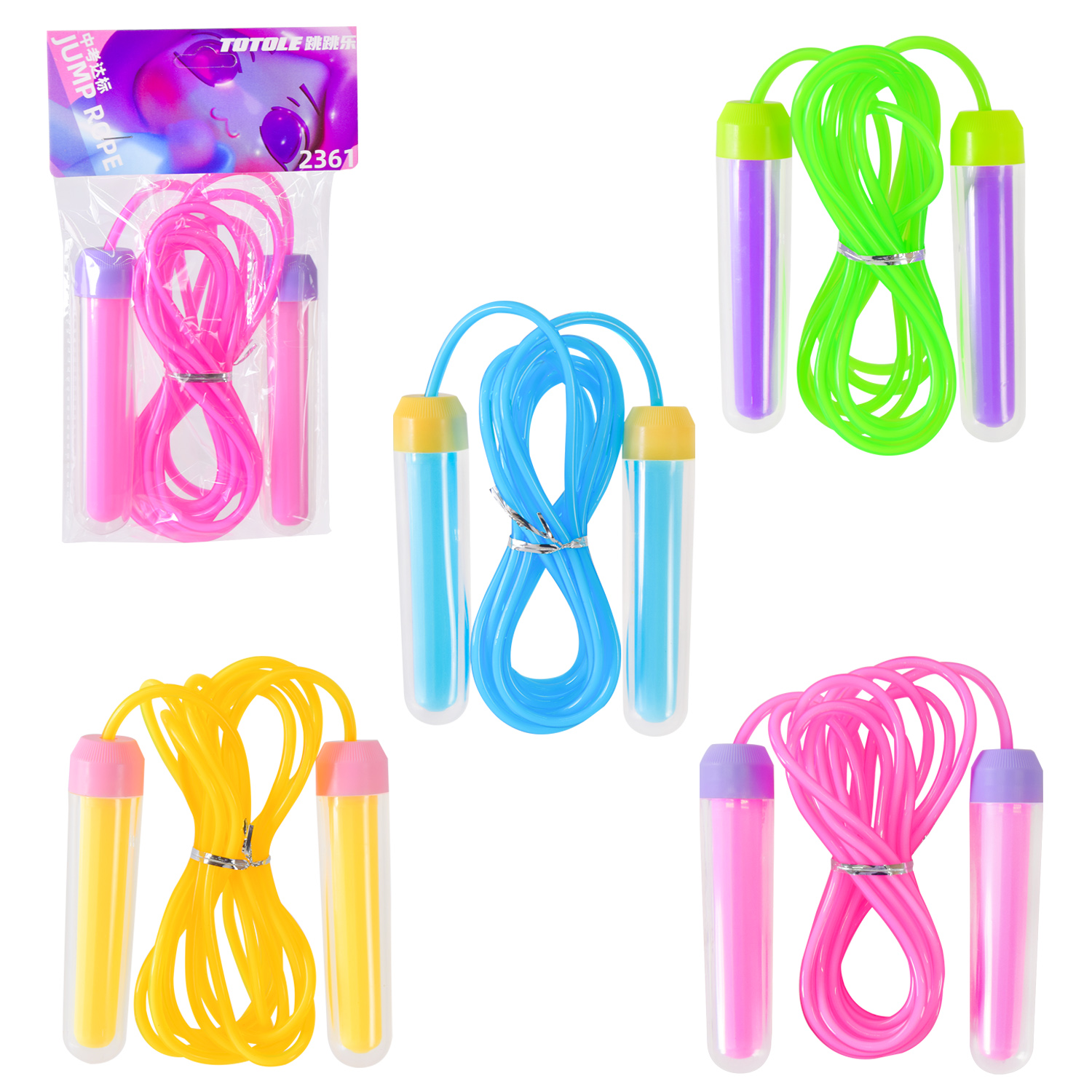 Скакалка арт. R41444 (200шт) 2,75 см, 4 кольори в пакеті