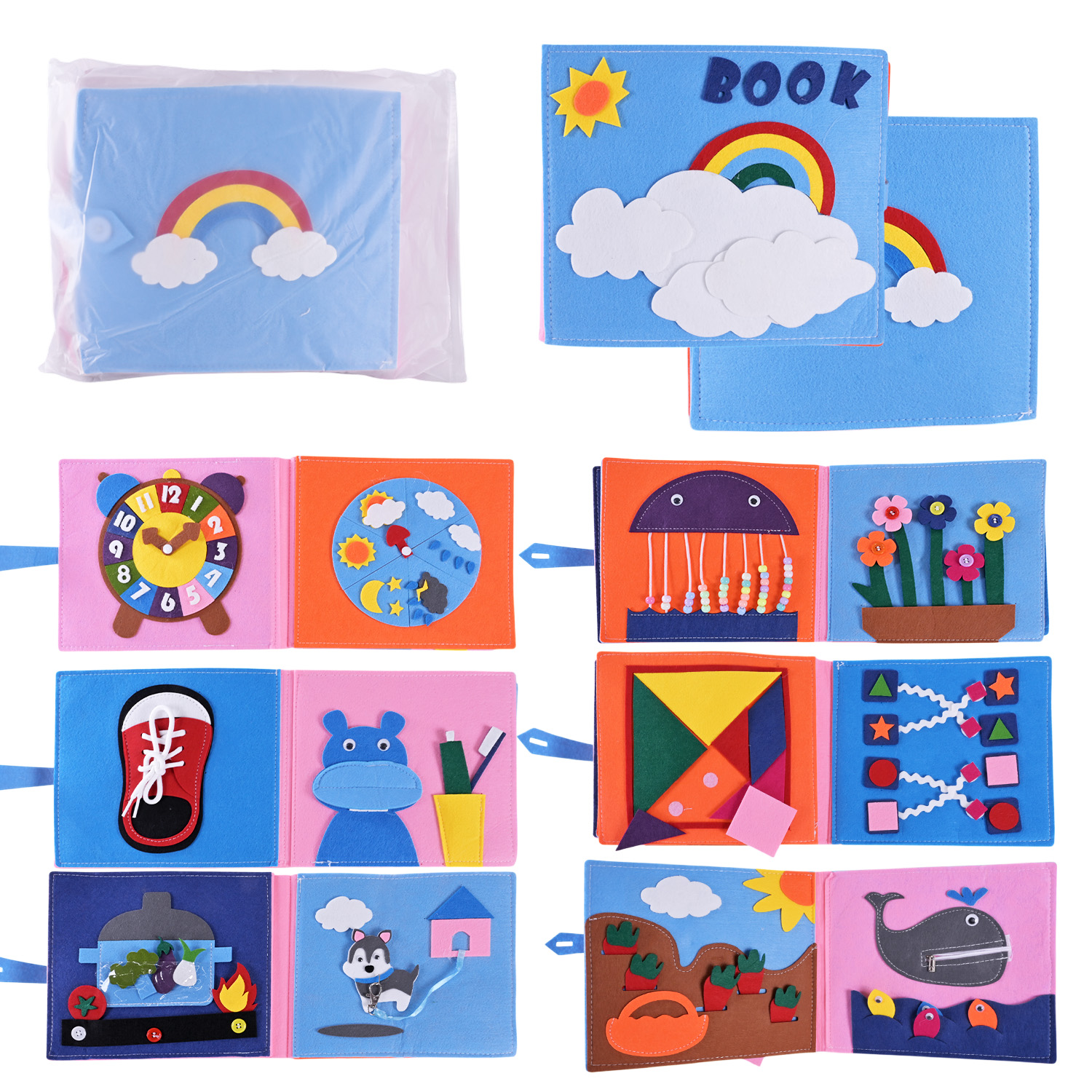 Книга м'яка арт. 432-20 (32шт) тактильна, пакет 20*20*6 см.