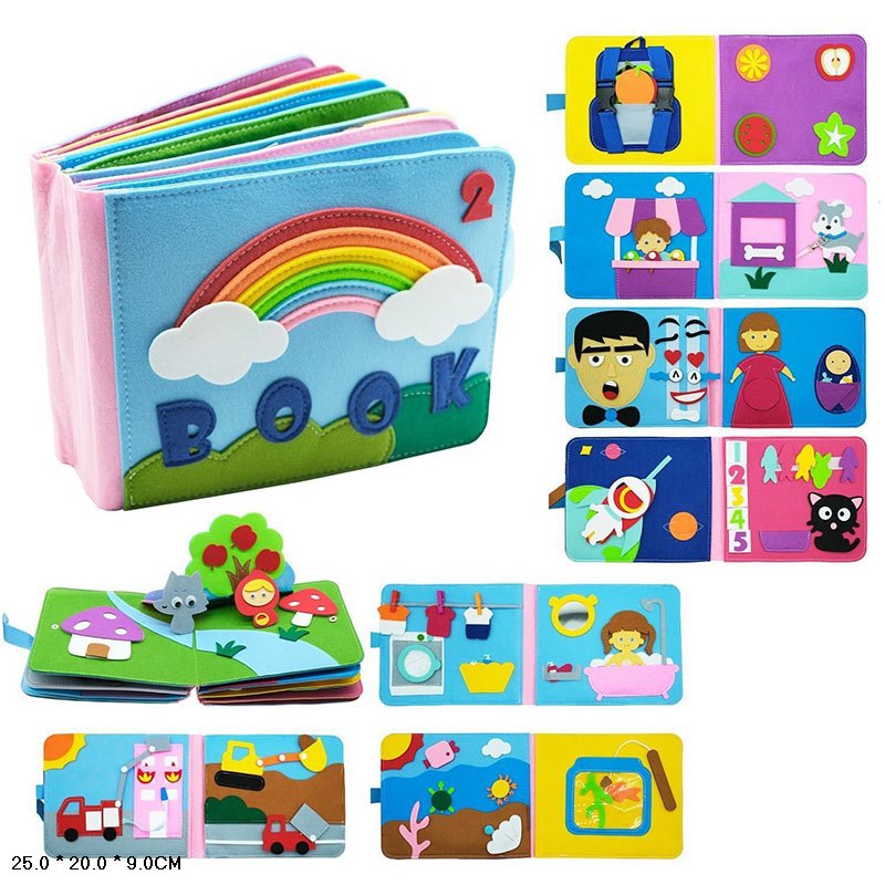 Книга м'яка арт. 432-21(36шт) тактильна, пакет 25*20*9 см.