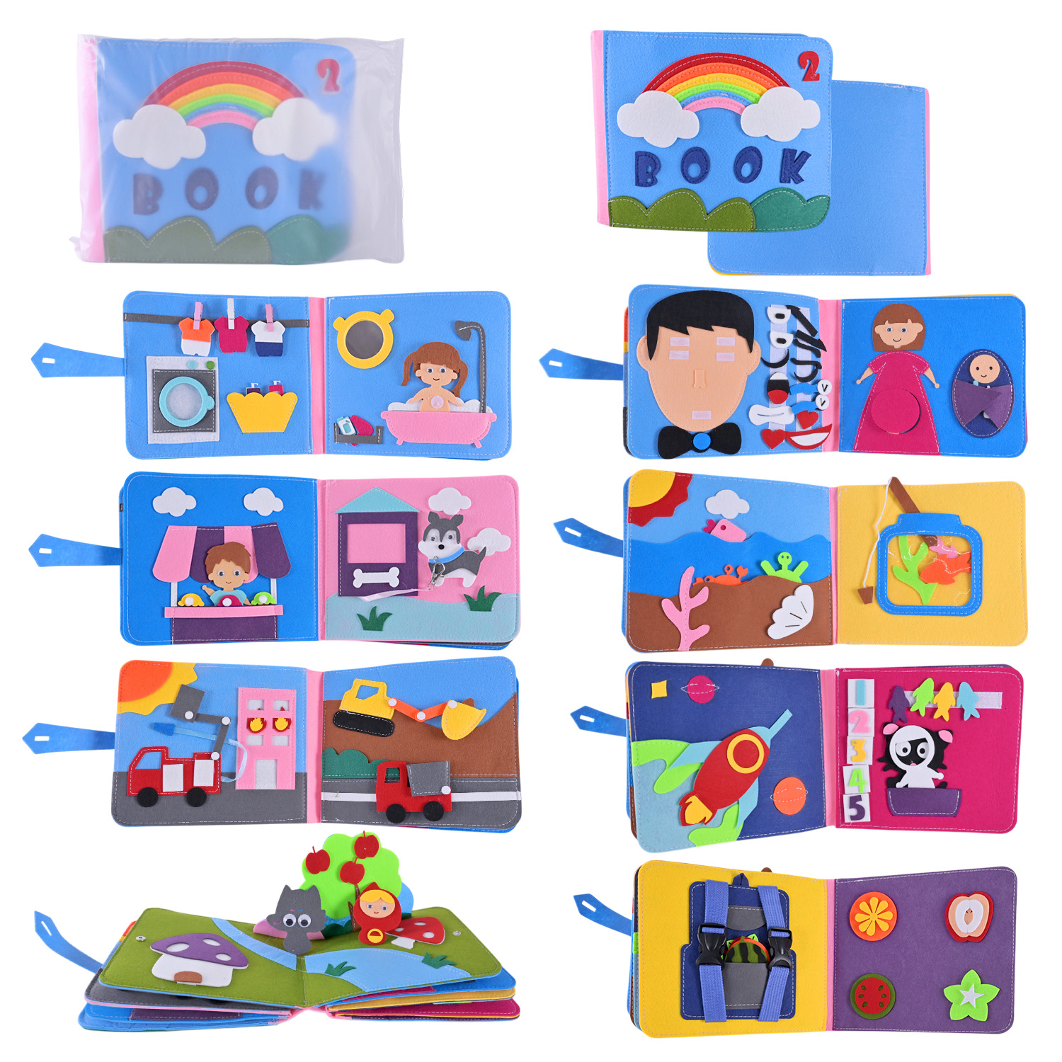 Книга м'яка арт. 432-21(36шт) тактильна, пакет 25*20*9 см.