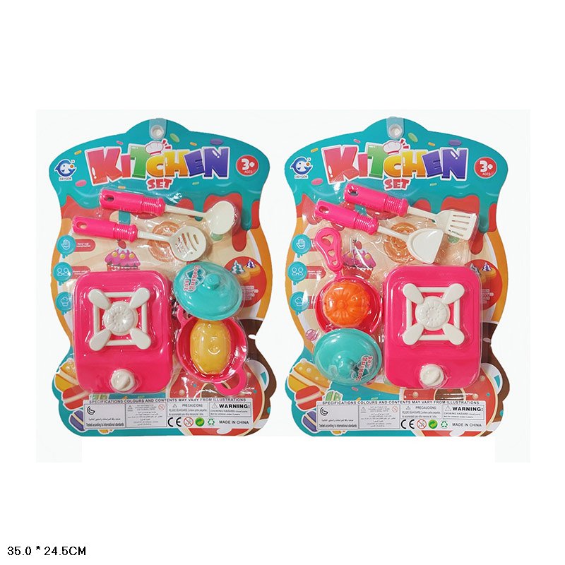 Кухня арт. 998B (216шт/2) плита, посуд, аксес планш. 25*4*35 см