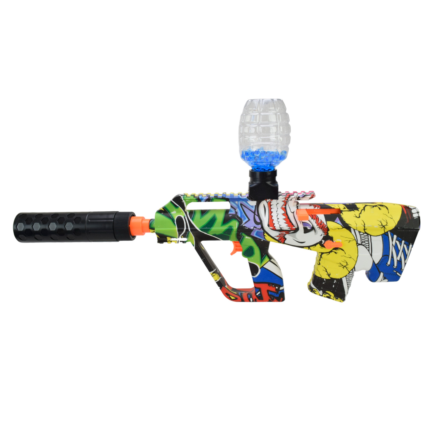 Автомат арт.777-34A (48шт/2) аккум.,стреляет гелевыми свет.пулями,свет,аксессуары,в коробке 41*21*7см