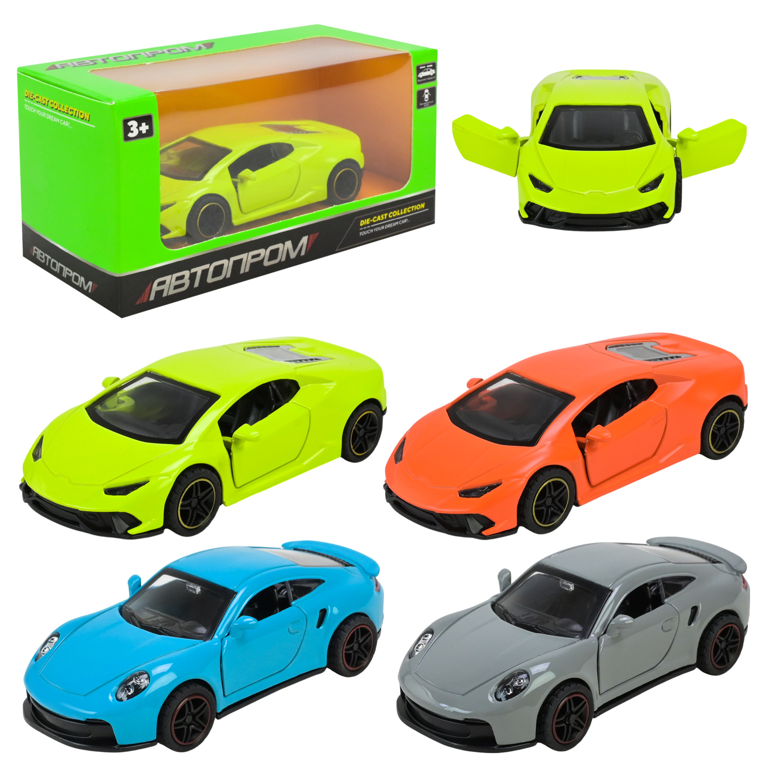 Машина мет. арт. AP4399 (96шт/2) 1:43,4 кольори відкр.двері, у короб. 14*7*6,5см