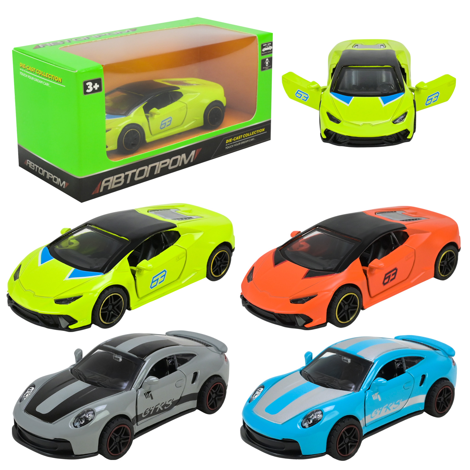 Машина мет. арт. AP43101 (96шт/2) 1:43, 4 кольори відкр.двері, у короб. 14*7*6,5см