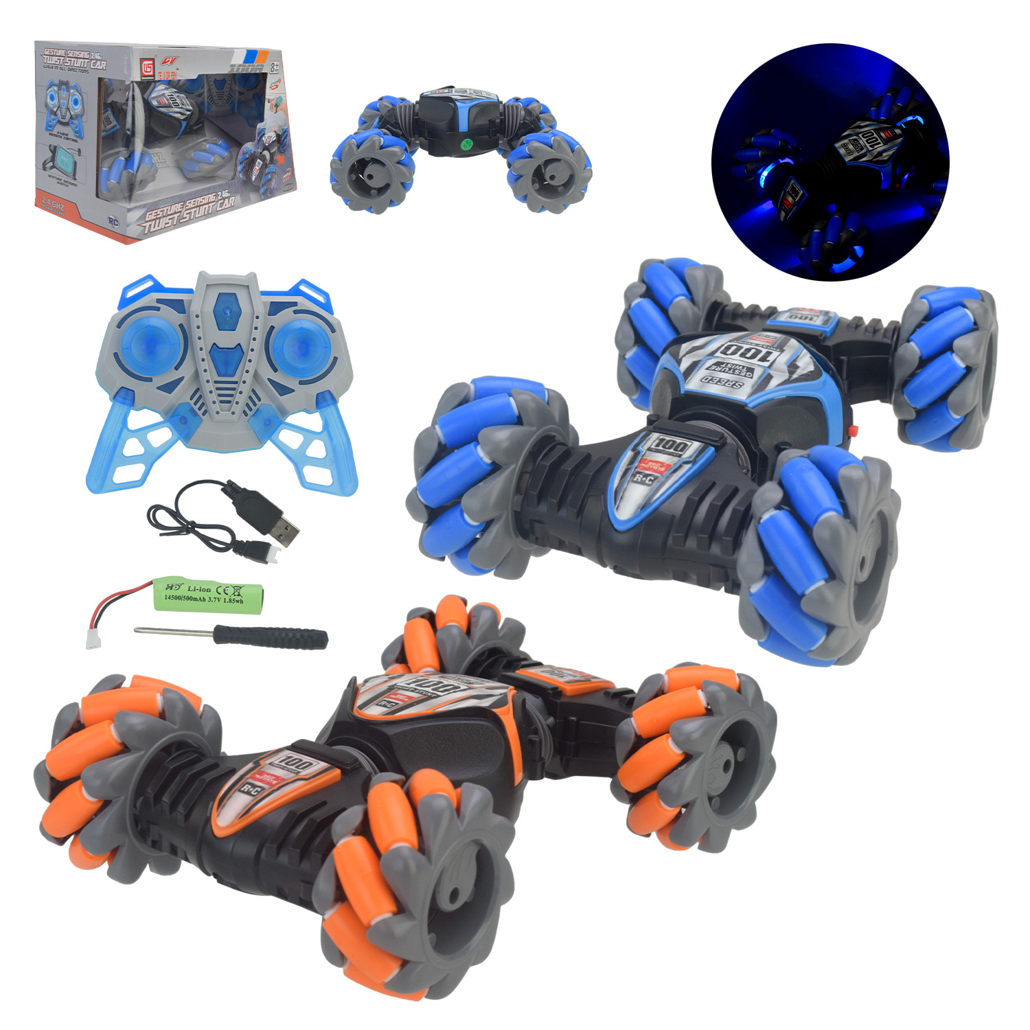 Перевертиш муз. р/к арт. CV8818-100AB (18шт) 2кольора,світ., пульт  короб. 29,5*15*18см