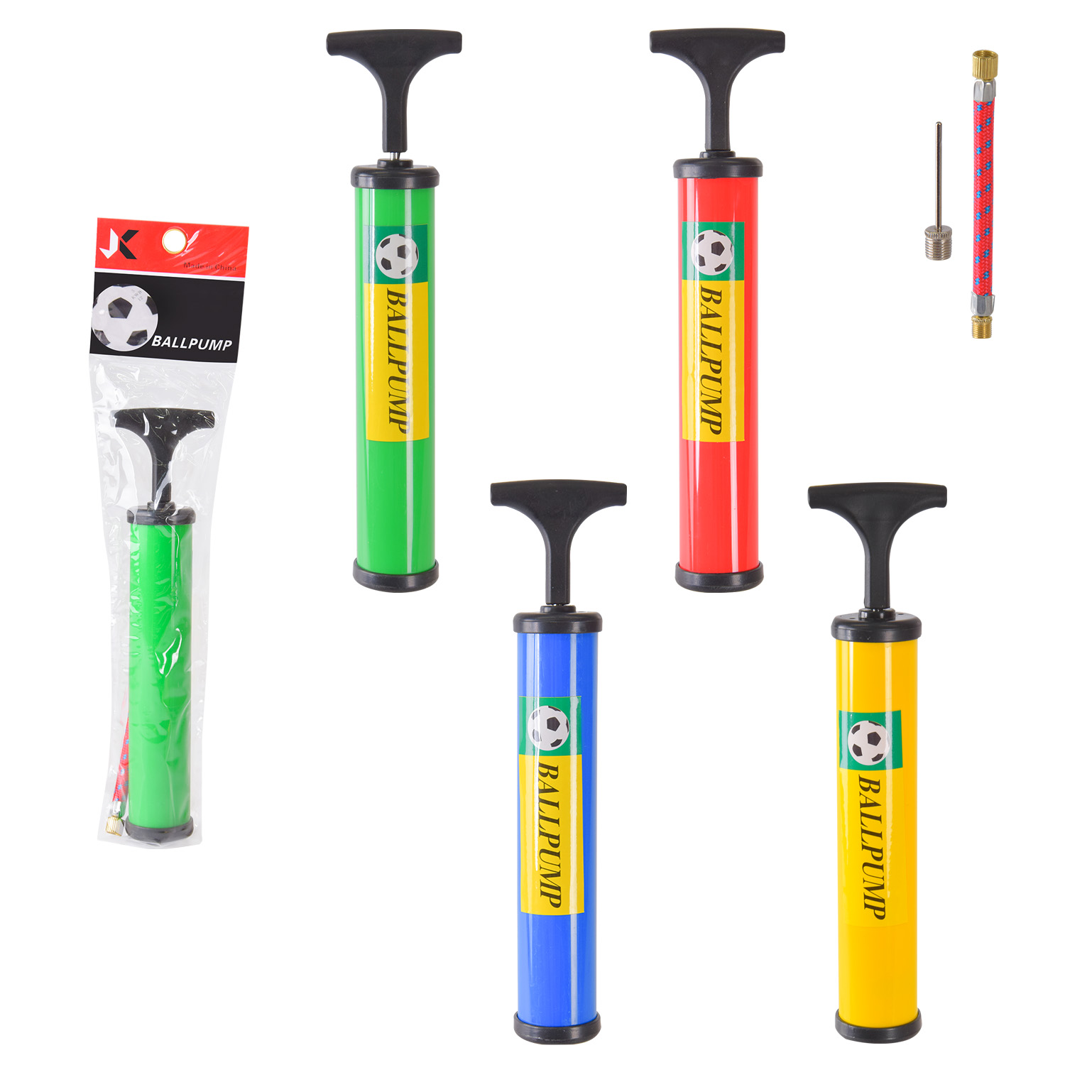 Насос арт. N41504 (200шт)  для мячей 25 см в пакете,4 цвета