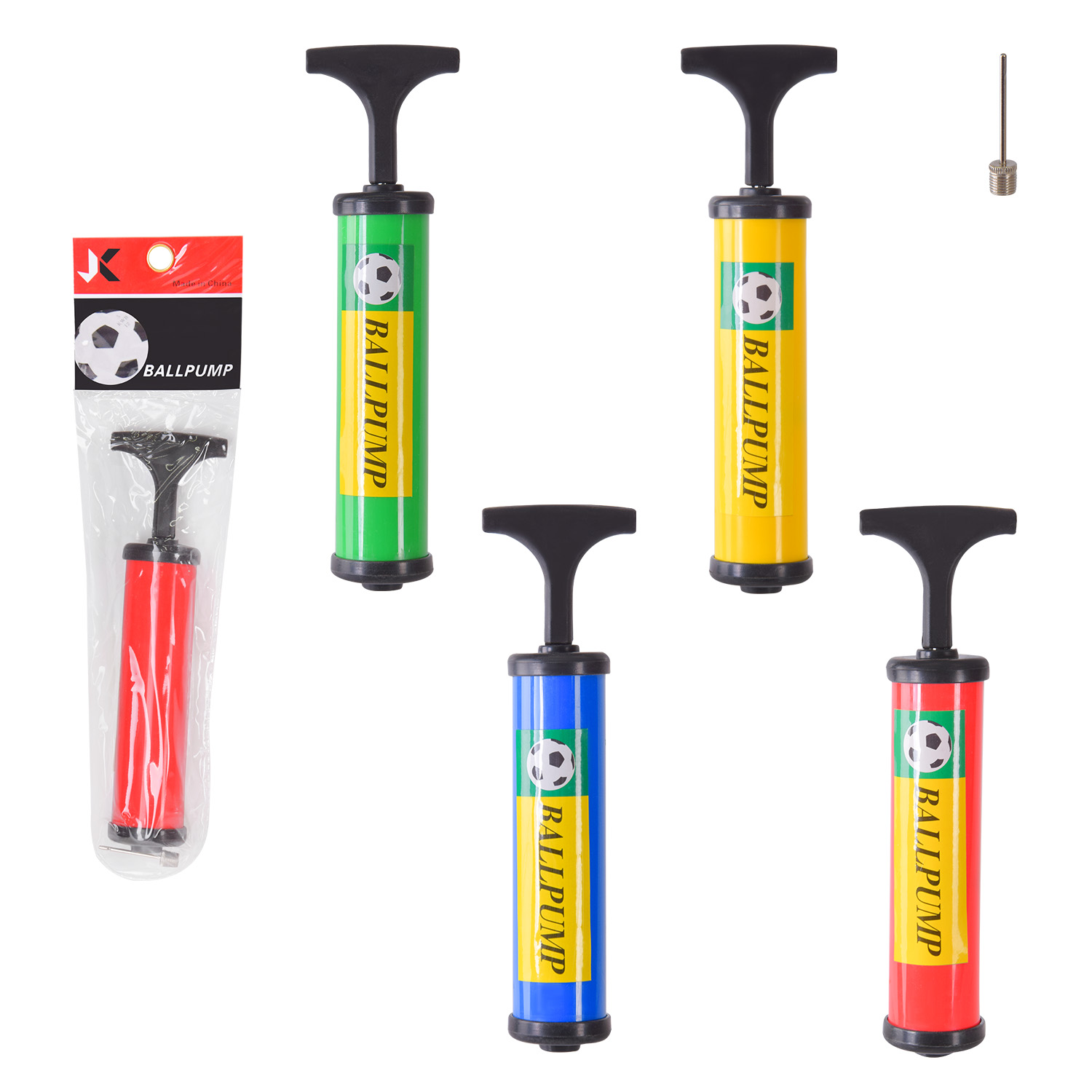 Насос арт. N41506 (300шт) для м'ячів 20 см у пакеті,4 кольори
