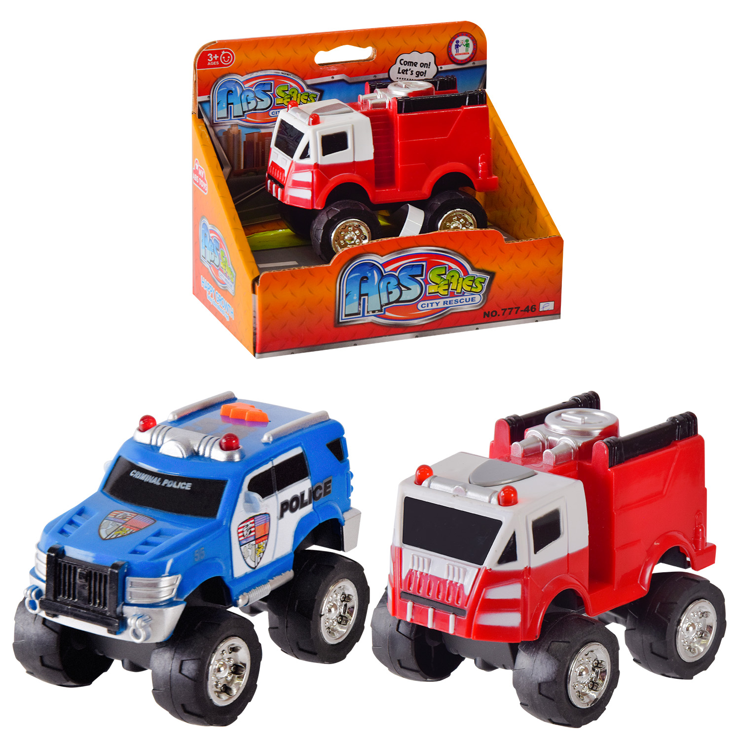 Пожежна машина арт. 777-46A/C/E (60шт/2) батар. 3 вида 14*12*8,5см