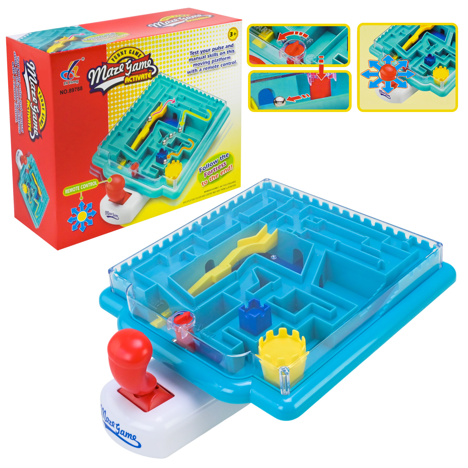 Головоломка 3D-лабіринт арт. 89788(36шт/2) перевірте спритність рук, координ.рухів, рухома платформа з дистанційним управл., короб. 26,5*10*22см