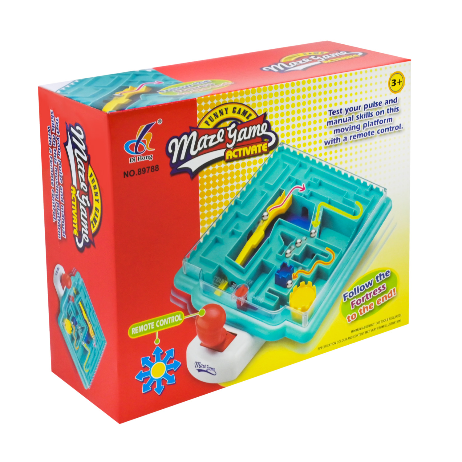Головоломка 3D-лабіринт арт. 89788(36шт/2) перевірте спритність рук, координ.рухів, рухома платформа з дистанційним управл., короб. 26,5*10*22см